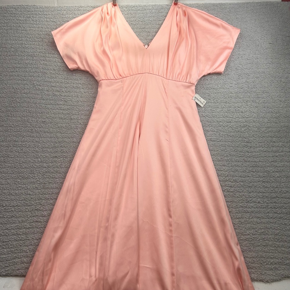 Chelsea 28 nwt Satin V-Neck Midi Dress Pink XS Romantic Wedding Guest Cocktail
